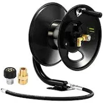 Pressure Washer Hose Reel 100ft, Heavy Duty Steel Hose Reel 3/8&#034; NPT Outlet Pipe