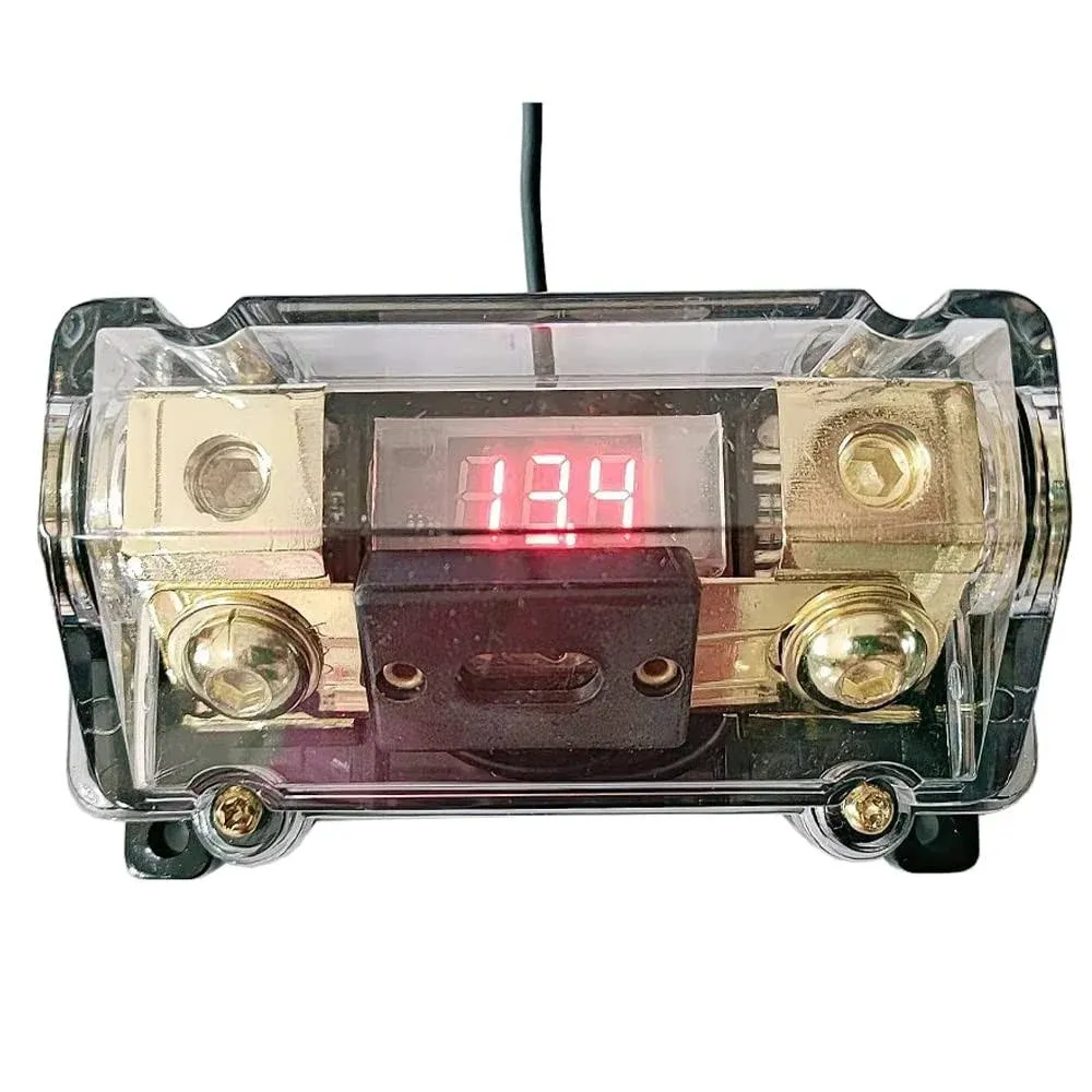 KCT Car Audio Digital LED Display Fuse Holder ANL Include 2 Fuses Distribution Block 1 Way in 2 Way Out