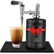 Zulay Nitro Cold Brew Coffee Maker - Gift for Coffee Lovers - Large 64 oz Home Keg - Nitro Cold Brew Keg with Creamer Faucet - Nitro Cold Brew Coffee Maker for Home - Collapsible Funnel & Drip Mat