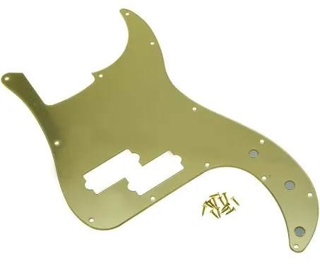 KAISH 13 Hole P Bass Style Pickguard PB Scratch Plate Bass Pickguard for USA/Mexico Precision P Bass Gold Mirror