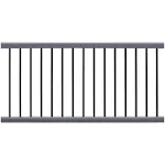 NewTechWood - Ultrashield Hemispheres 36 in. x 3 in. x 6 ft. Westminster Gray Composite Railing Kit