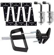 Double Door Shed Hardware Kit - Complete with Latches, Hinges, and T-Handle Lock - Includes Window and Door/Window Hinge Set, for Gates, playrooms