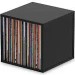 Glorious Record Box black 110 - bis zu 110 Platten im 12''-Format, Problemlos stapelbar, optisch abgestimmt, Lieferung ohne Dekoration, schwarz