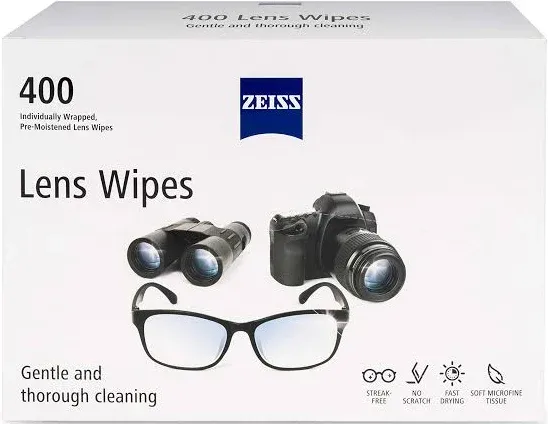 ZEISS Gentle and Thorough Cleaning Eyeglass Lens Cleaner Wipes, 225 Count