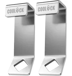 2 Pack Cooler Lock Bracket with Bottle Opener – Compatible with Yeti/RTIC Coolers - Heavy Duty Lock Brackets for Coolers Tie Down Accessories – Stainless Steel Construction/Large Diamond Hole…