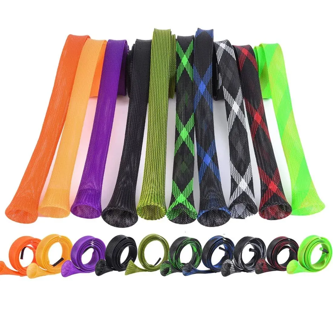 Fishing Rod Sleeve Braided Mesh Rod Protector Fishing Rod Sock Cover Pole Glove Tools 10 Pcs