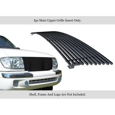 APS Premium Stainless Steel Black 8x6 Horizontal Billet Grille Insert Compatible with Toyota Tacoma 2WD 1997-1997 & 98-00 Tacoma Main Upper N19-J36458T