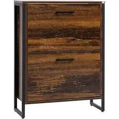 HOMCOM Shoe Cabinet with 2 Flip Doors