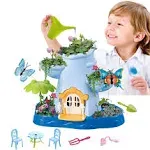 Vokodo Kids Magical Garden Growing Kit Includes Tools Seeds Soil Flower Plant Tree Interactive Play Fairy Toys Inspires Horticulture Learning Great Gift for Children Girls Boys