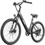 GOTRAX 26" Electric Bike, Max Range 30Miles(Pedal-assist1) & 15.5/20Mph Power by 250/350W, 3 Riding Modes & Adjustable Seat, 7-Speed & Front Shock