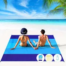 BYDOLL Beach Blanket 28''×71'' 1-2 Adults Oversized Lightweight Waterproof Sandproof Beach Blanket Large Picnic Mat Beach Blanket for Beach Travel Camping Hiking Picnic