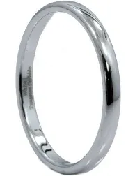 Classic Mirror Polished White Tungsten Carbide 2mm to 10mm COMFORT FIT Wedding Band Ring