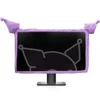 23'' - 34'' Computer Monitor Protective Cover with Cat Ear Design, Cute Monitor Dust Cover with Furry Design, Elastic Dustproof, Suitable for PC, Tablet, TV