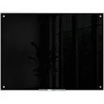 Ubrands Glass Dry Erase Board 47 x 35 Inches Black Surface Frameless