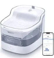 Katzen Wasserbrunnen, Automatischer Wasserspender, 2L Haustier Wasserbrunnen Transparent Wassertank, 8 Schichten Filter Katzenbrunnen Hund Wasserbrunnen Drahtlose Pumpe 2.4G WiFi PF1L