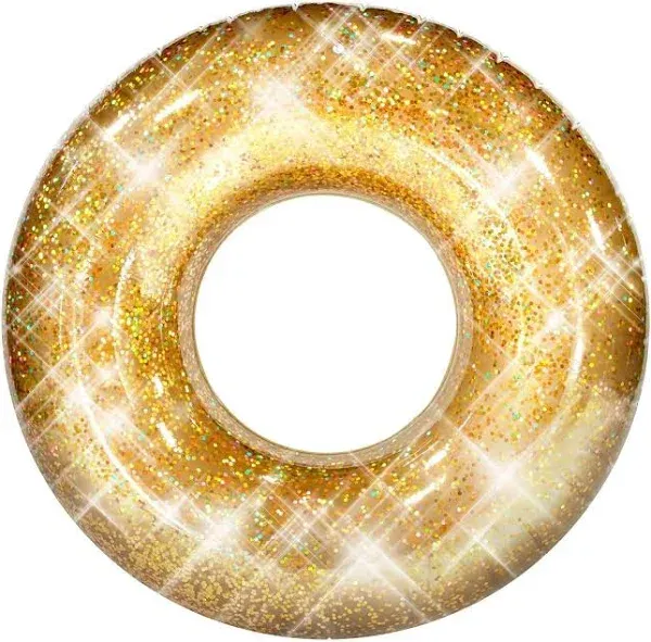 Pool Candy Float Holographic Gold Glitter Jumbo Pool Beach Tube Inflatable 48”