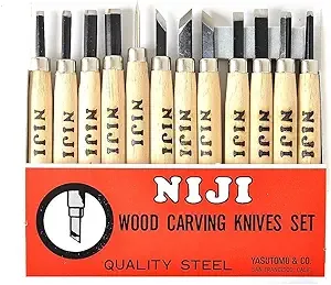 Yasutomo Wood Carving Knives Set Standard 12 Pieces