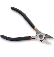 BOENFU Small Wire Flush Cutters 5-in, Sharp and Precision Side Cutting Pliers with Spring, Small Wire Snips for Jewelry Making, Model Cutting, Electronic - Black