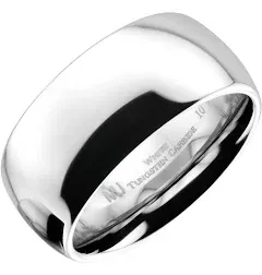 Classic Mirror Polished White Tungsten Carbide 2mm to 10mm COMFORT FIT Wedding Band Ring