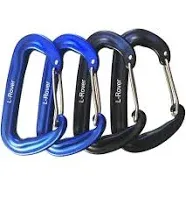 L-Rover Carabiner,12KN Lightweight Heavy Duty Carabiner Clips,Aluminium Wiregate Caribeaners for Hammocks,Camping, Key Chains, Outdoor and Gym etc