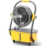 TURBRO Cordless Misting Fan with 19,200mAh Rechargeable Battery, Portable Floor Fan with 2.9 Gal Water Tank and Pump, 120° Oscillation, 15ft Mist Range, for Outdoor Sports, Poolside, Barbeque, Camping