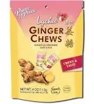 Prince of Peace Ginger Chews with Lychee, 4 oz. – Candied Ginger – Lychee Flavored Candy – Lychee Ginger Chews