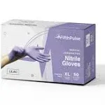 FifthPulse Nitrile Exam Latex Free & Powder Free Gloves, Lilac, 50/bx, XL