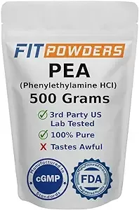 Beta Phenylethylamine HCl Pea Powder (Phenethylamine), Phenylethylamine Powder for Serotonin, Dopamine, and Energy Boost