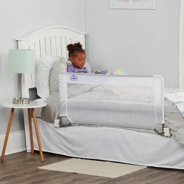 Regalo Swing Down Bedrail Child Toddler Sleep Safety Bed Guard White