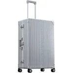 Aleon 30" Macro Traveler Aluminum Hardside Checked Luggage - Durable Spinner Suitcase with Piano Hinges, Water-Resistant, TSA Locks, Ideal for Extended Travel & Men & Women's Check-In Bag (Platinum)