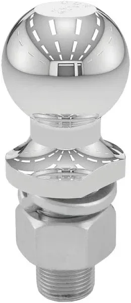 CURT 40037 Chrome Trailer Hitch Ball, 7,500 lbs, 2-Inch Diameter, 1 x 2-1/8-Inch Shank