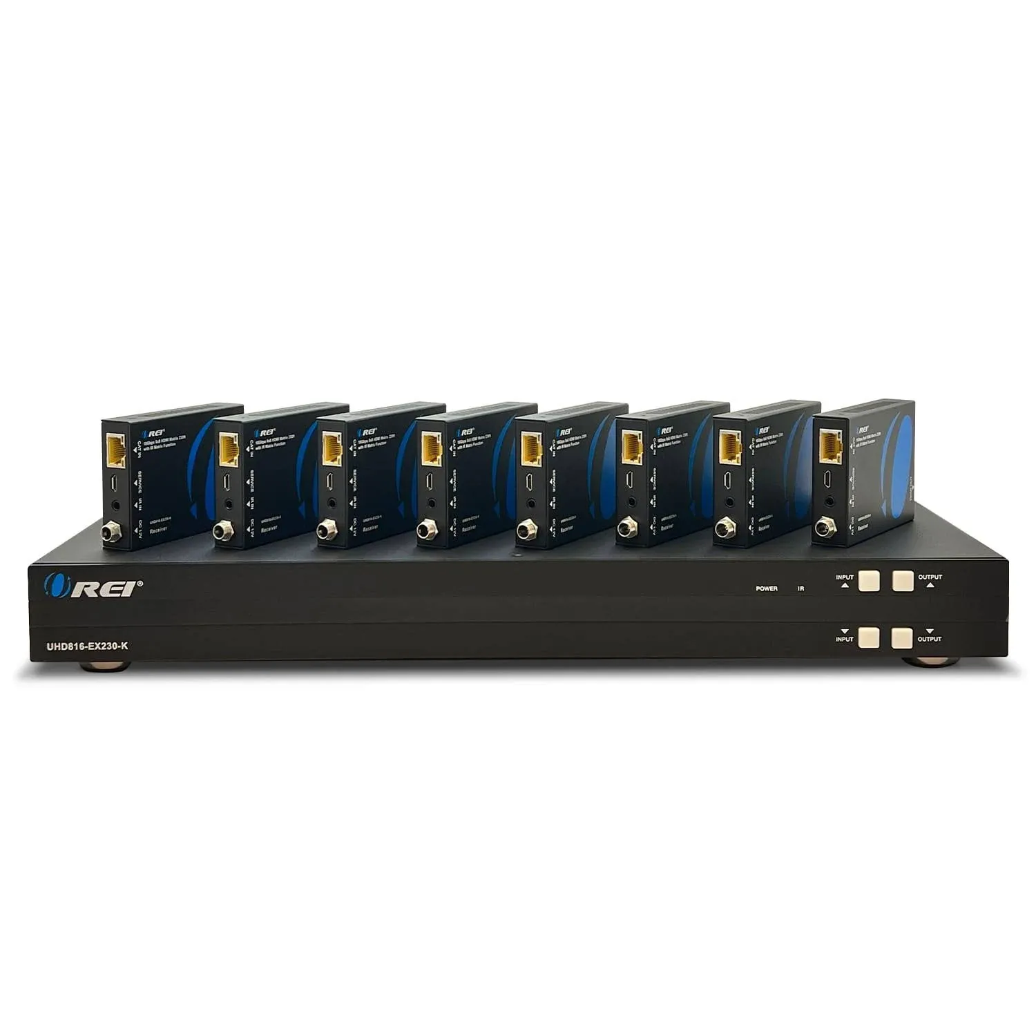 4K 8x8 HDMI Matrix Extender with IR & RS-232 Control Upto 230 Feet (UHD816-EX230-K)