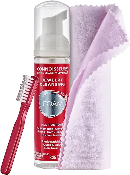 CONNOISSEURS All-Purpose Jewelry Cleansing Foam, Quick and Easy Jewelry Cleaner Solution