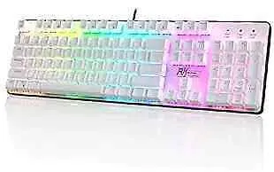 RK ROYAL KLUDGE RK920 Full Size Mechanical Keyboard Rainbow Backlit Gaming Keyboard