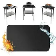 Under Grill Mat for Outdoor Grill, 24 x 31 Inchs Heat Resistant Grill Mat for Countertop, Fire Pit Mat, Double-Sided Fireproof Grill Pad, Oil-Proof Waterproof BBQ Protector for Table (1.2mm)