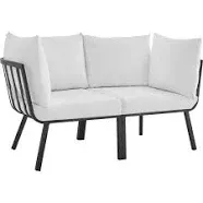 Modway Riverside 2 Piece Outdoor Patio Aluminum Sectional Sofa Set