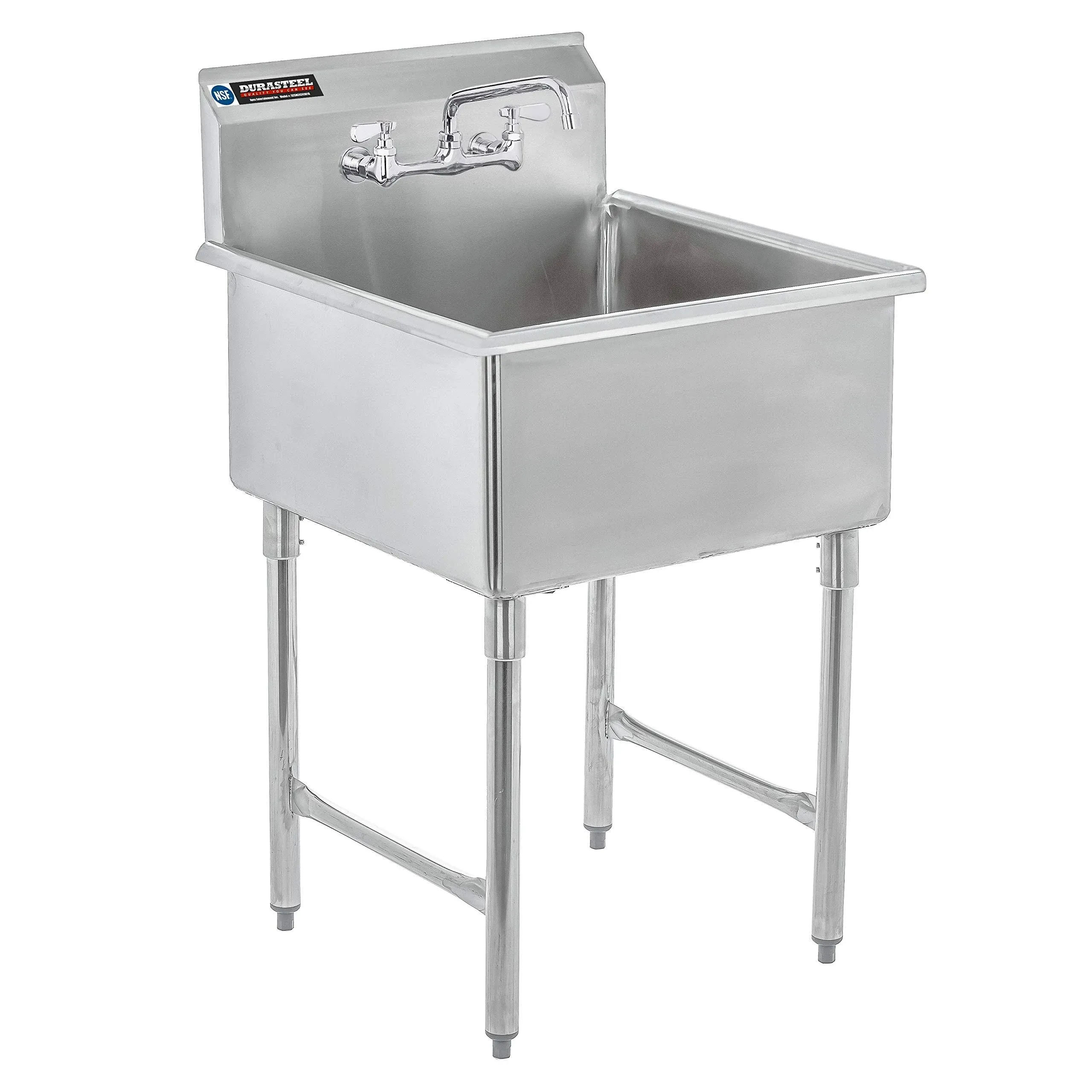 Stainless Steel Prep & Utility Sink DuraSteel 1 Compartment Commercial Kitchen Sink