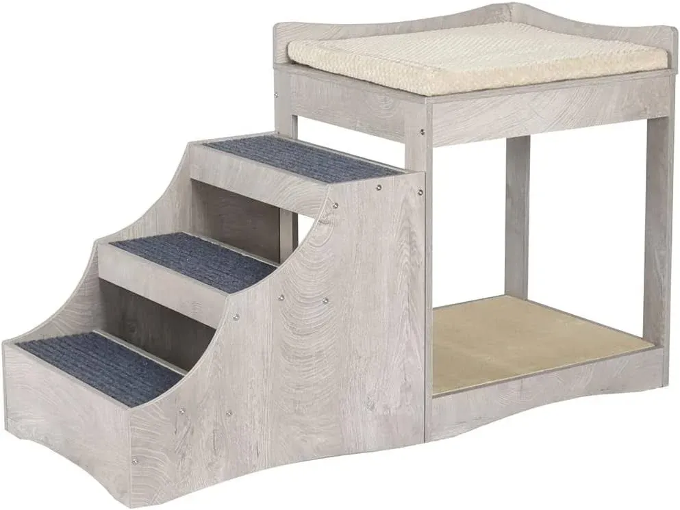 Unipaws UH5141 Pet Bunk Bed with Removable Step for Dogs & Cats