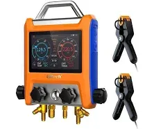 Elitech EMG-20V Intelligent HVAC Digital Manifold 2 Valves with 5” Smart Touch Screen