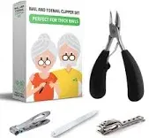 Complete Nail and Toenail Clippers for Seniors with Thick Toenails, Big Toe Nail Clippers for Thick Toenails Long Handle, Heavy Duty Toe Nail Clippers for Thick Nails for Seniors