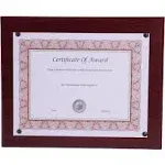 Award-A-Plaque Document Holder, Acrylic/Plastic, 10-1/2 x 13, Mahogany