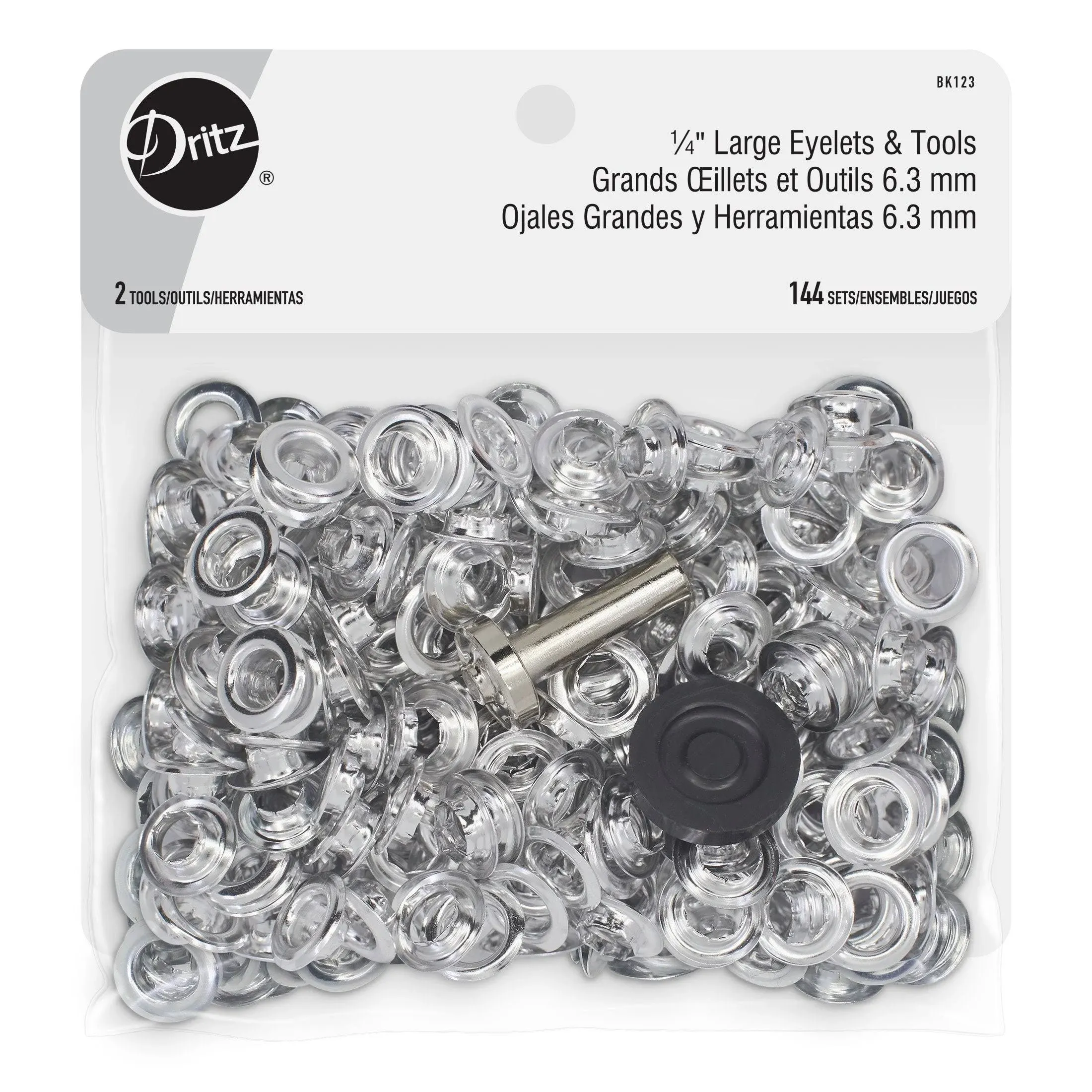 1/4in Nickel Includes Eyelets And Tools Fasteners Large 1/4