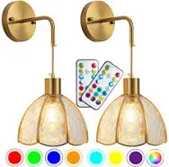 Set of Two Battery Operated Wall Sconces