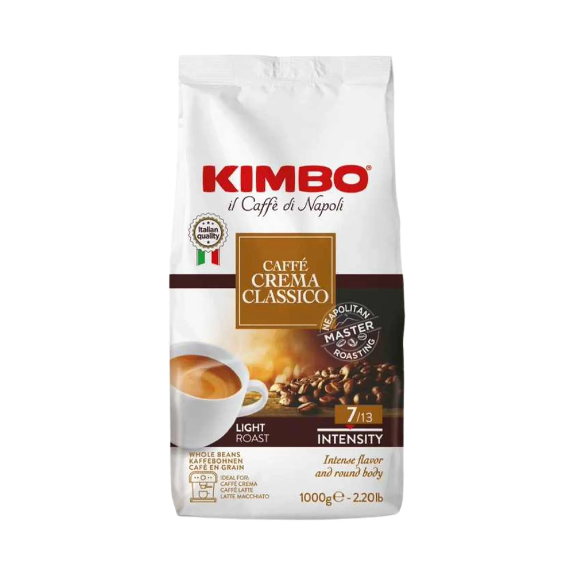 Kimbo Caffe Crema Classico Whole Bean Coffee, 2.2 lbs