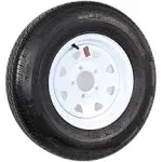 eCustomrim Radial Trailer Tire and Rim ST185/80R13 13X4.5 5-4.5 Load Range C White Spoke Wheel - 6 Year Warranty w/Free Roadside