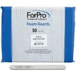 ForPro Professional Collection Zebra Foam Board, 240/240 Grit, Double-Sided Manicure Nail File, 7” L x .75” W, 50-Count