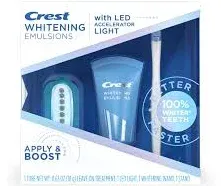 Crest Whitening Emulsions Leave-on Teeth Whitening Gel Kit with LED Accelerator Light