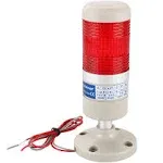 Baomain Alarm Warning Continuous Light 110V AC Industrial Buzzer Red LED Signal Tower Lamp