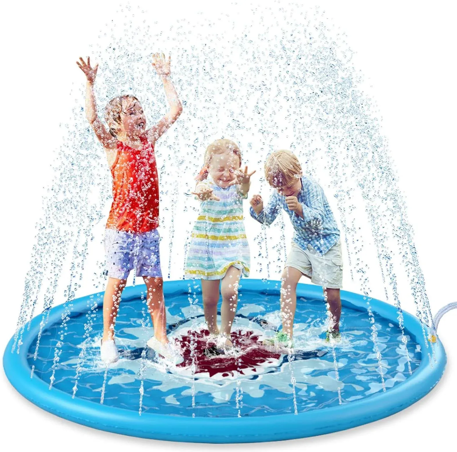 Water Splash Mat Pad Sprinkler for Kids Adults &amp; Dogs 68&#034; Outside Fun Water Toy