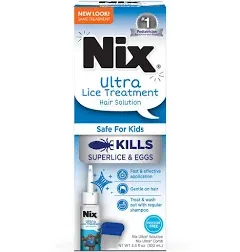 Nix Ultra Lice Removal Kit, Lice Treatment Hair Solution, 3.4 fl oz & Lice Removal Comb